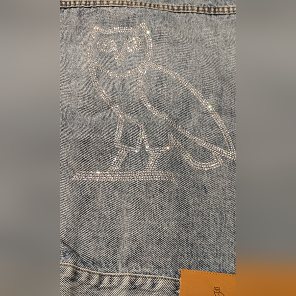 OVO Denim Trucker Jacket Washed Light Indigo Jacket - Picture 6 of 6